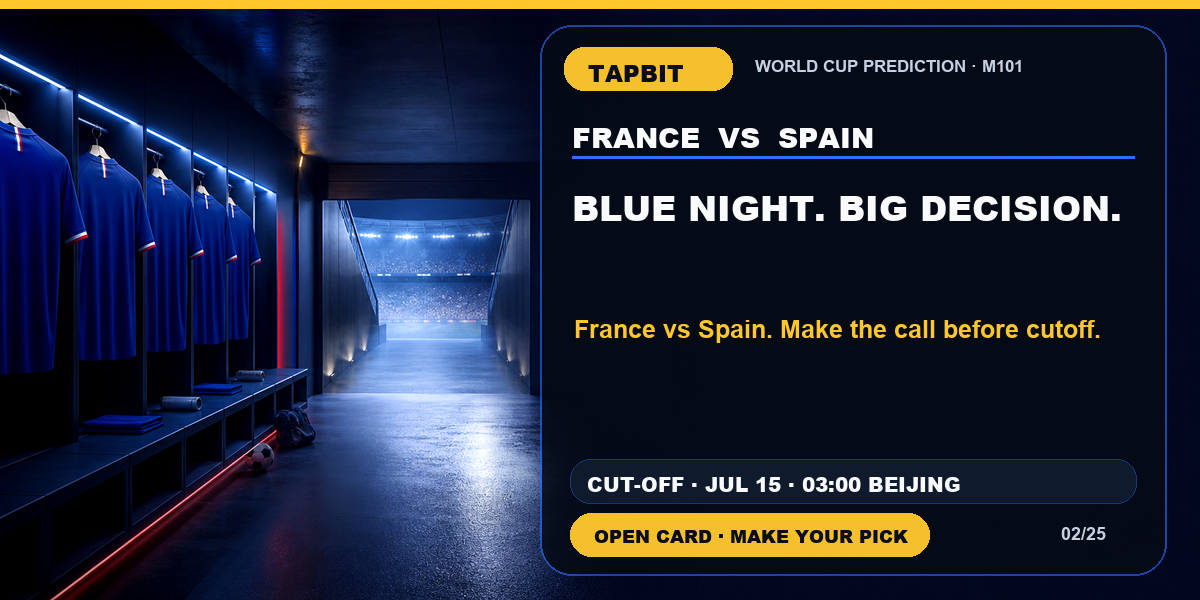 Tapbit World Cup Prediction | BLUE NIGHT. BIG DECISION.