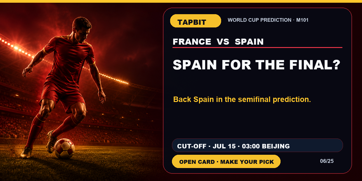 Tapbit World Cup Prediction | SPAIN FOR THE FINAL?