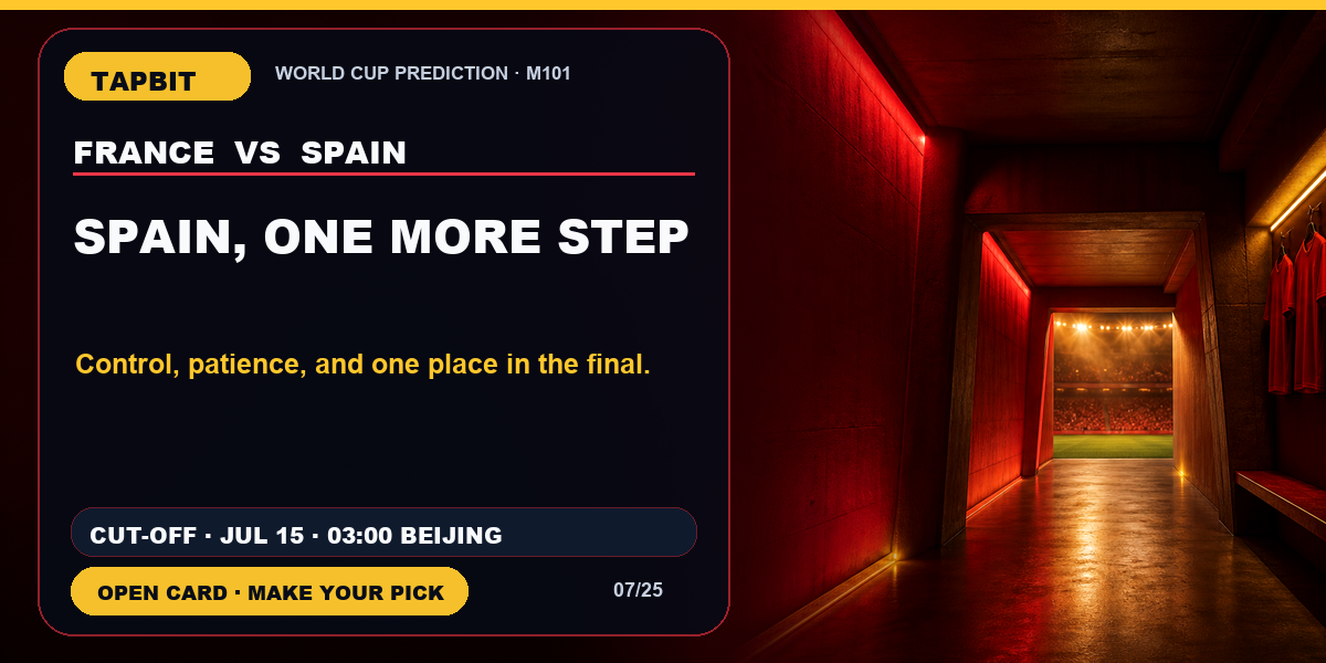 Tapbit World Cup Prediction | SPAIN, ONE MORE STEP