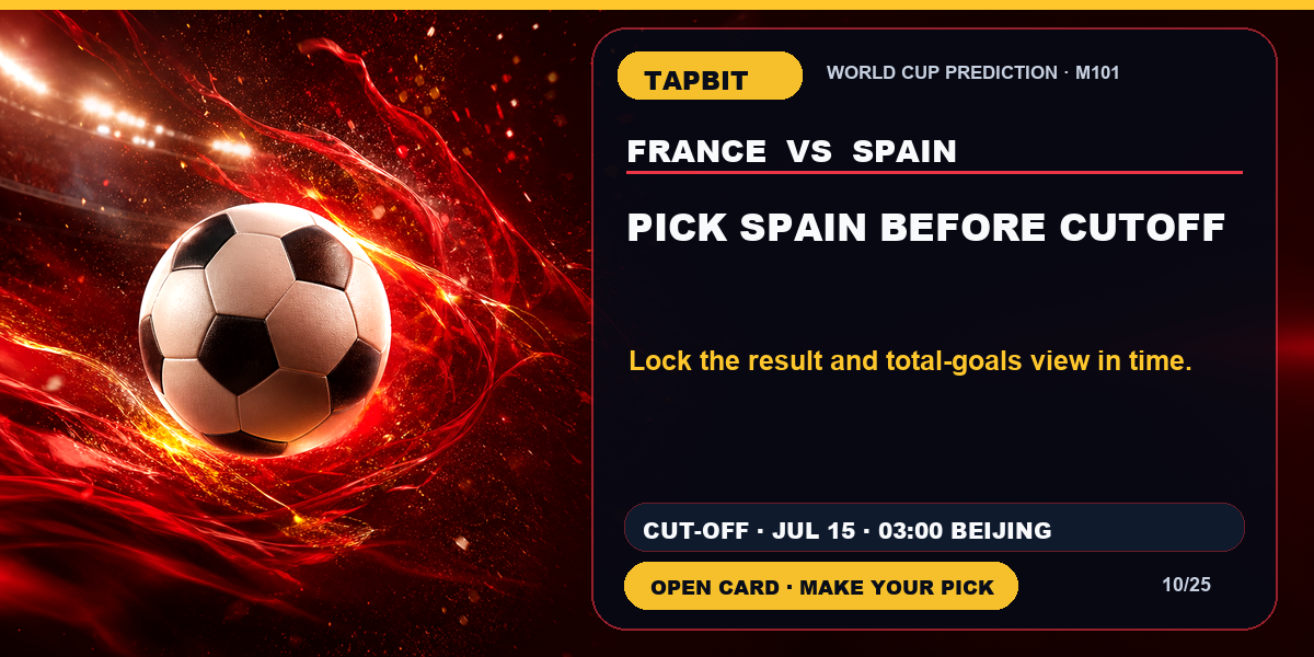 Tapbit World Cup Prediction | PICK SPAIN BEFORE CUTOFF