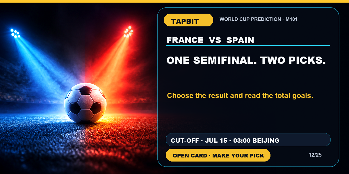 Tapbit World Cup Prediction | ONE SEMIFINAL. TWO PICKS.
