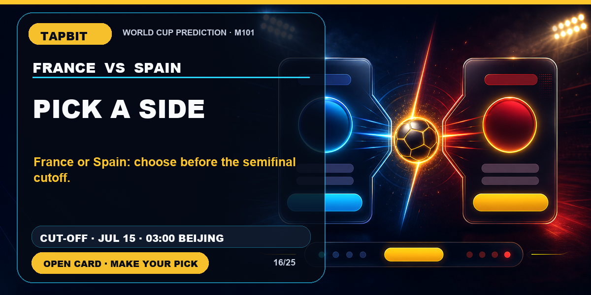 Tapbit World Cup Prediction | PICK A SIDE