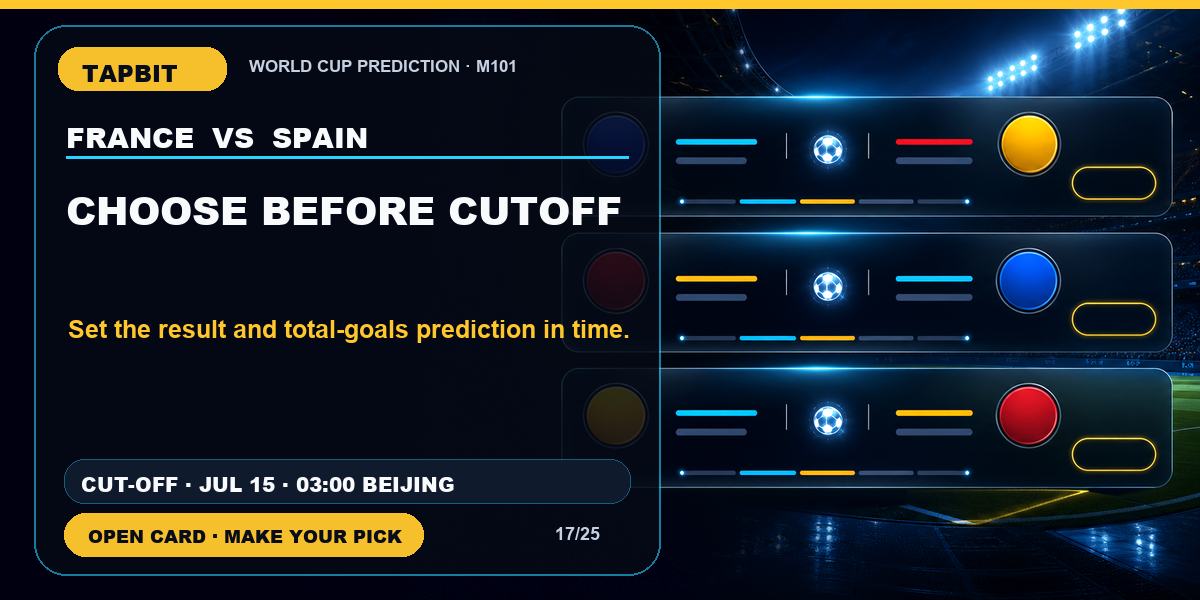 Tapbit World Cup Prediction | CHOOSE BEFORE CUTOFF