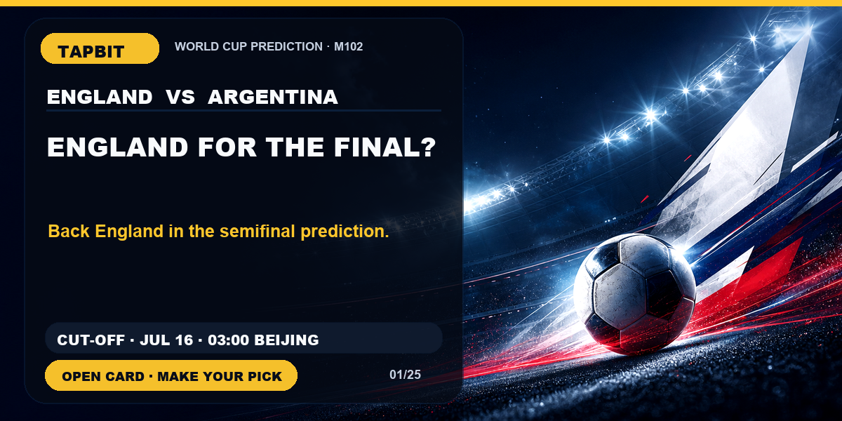 Tapbit World Cup Prediction | ENGLAND FOR THE FINAL?