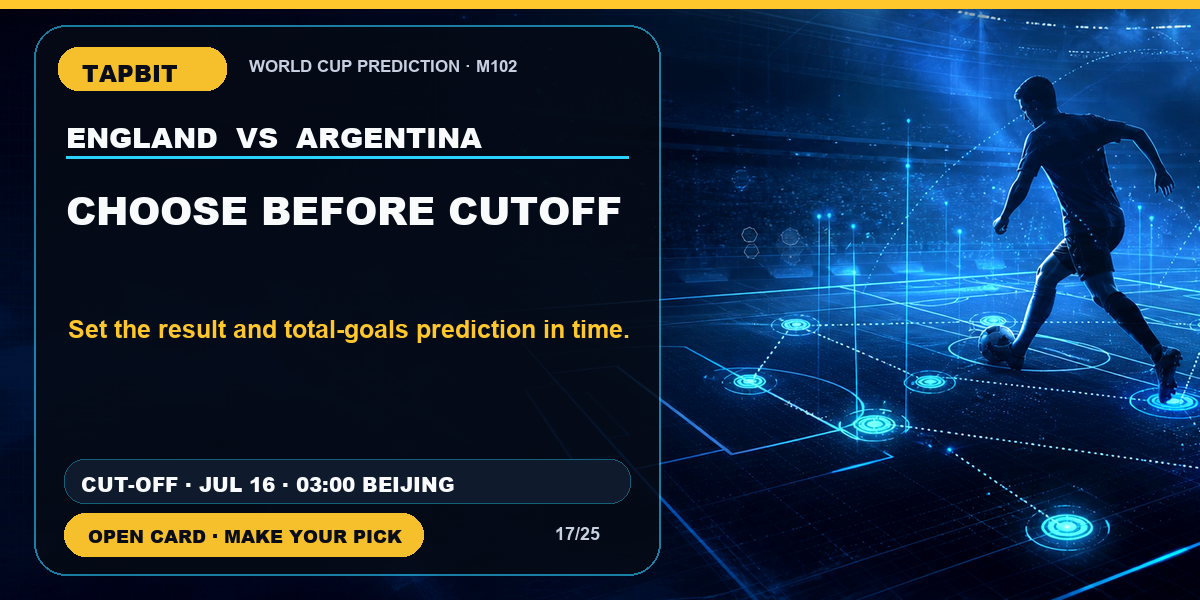 Tapbit World Cup Prediction | CHOOSE BEFORE CUTOFF