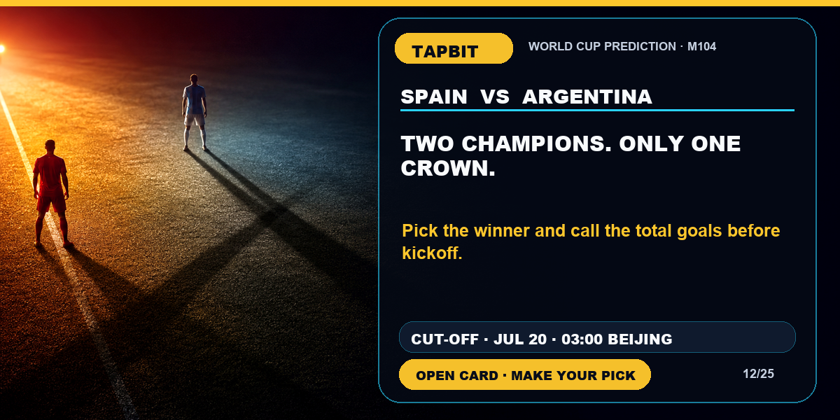 Tapbit World Cup Prediction | TWO CHAMPIONS. ONLY ONE CROWN.