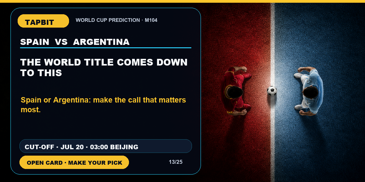 Tapbit World Cup Prediction | THE WORLD TITLE COMES DOWN TO THIS