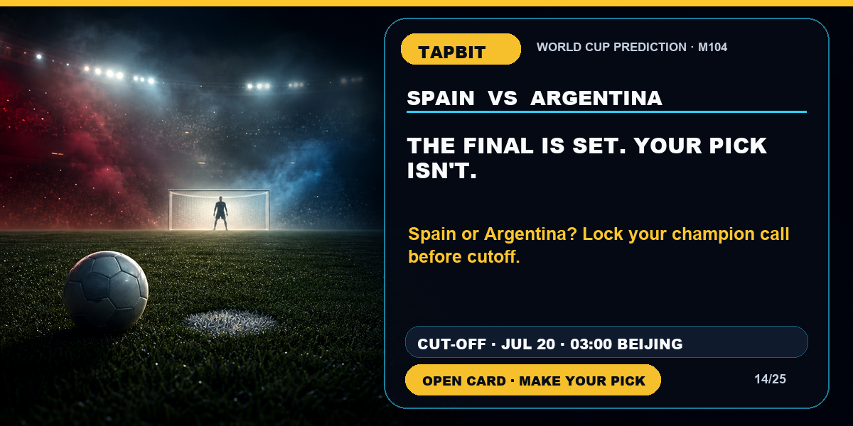Tapbit World Cup Prediction | THE FINAL IS SET. YOUR PICK ISN'T.