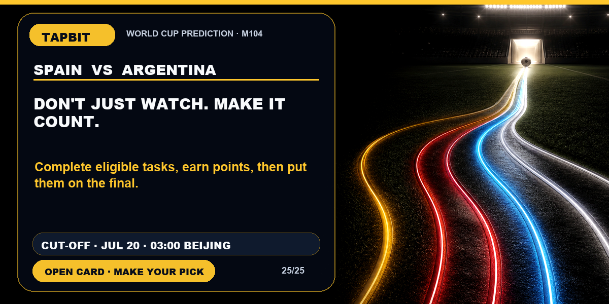 Tapbit World Cup Prediction | DON'T JUST WATCH. MAKE IT COUNT.